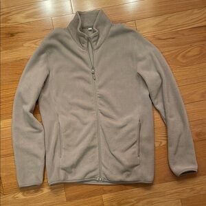 Uniqlo Men's Beige Zip-Up Fleece Sweater